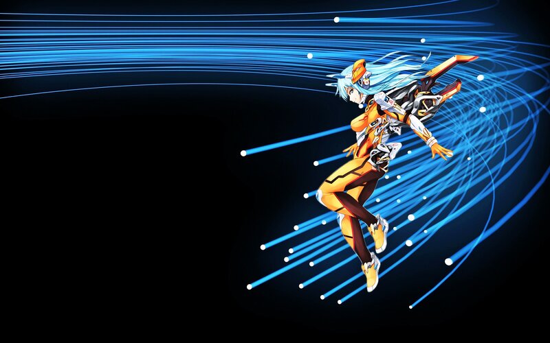 Anime Pilot in Orange Suit — Black