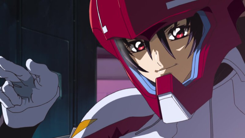Anime Pilot in Red Helmet