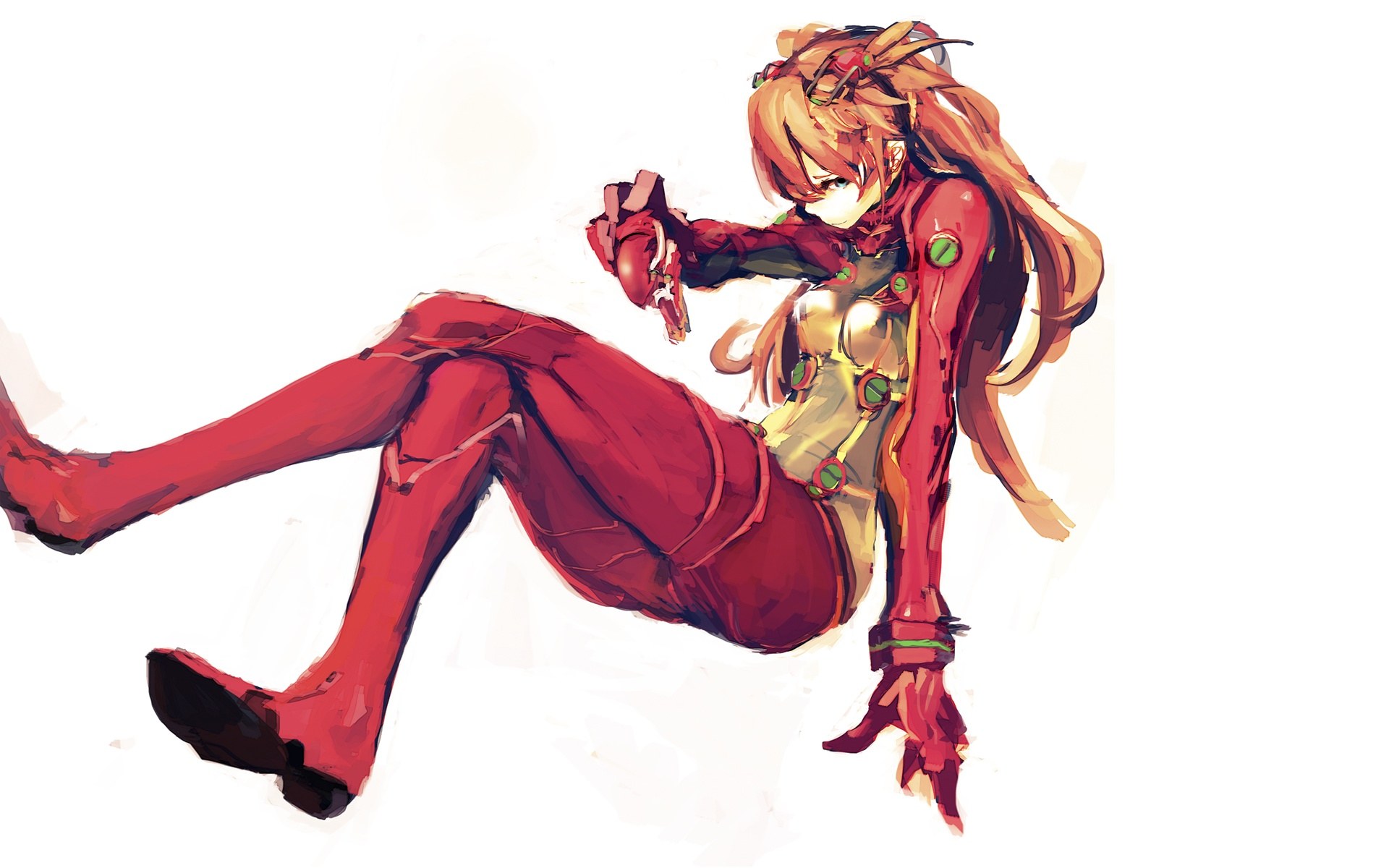 anime pilot in red suit
