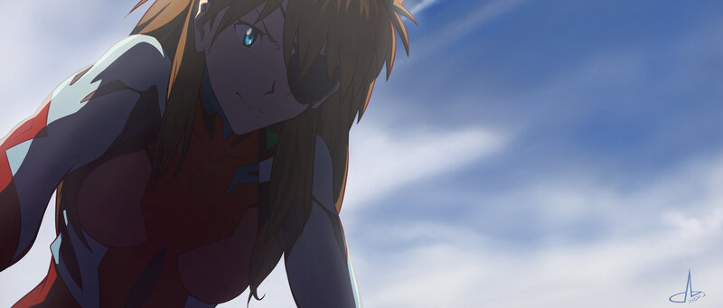 Anime Pilot in Red Suit — Blue