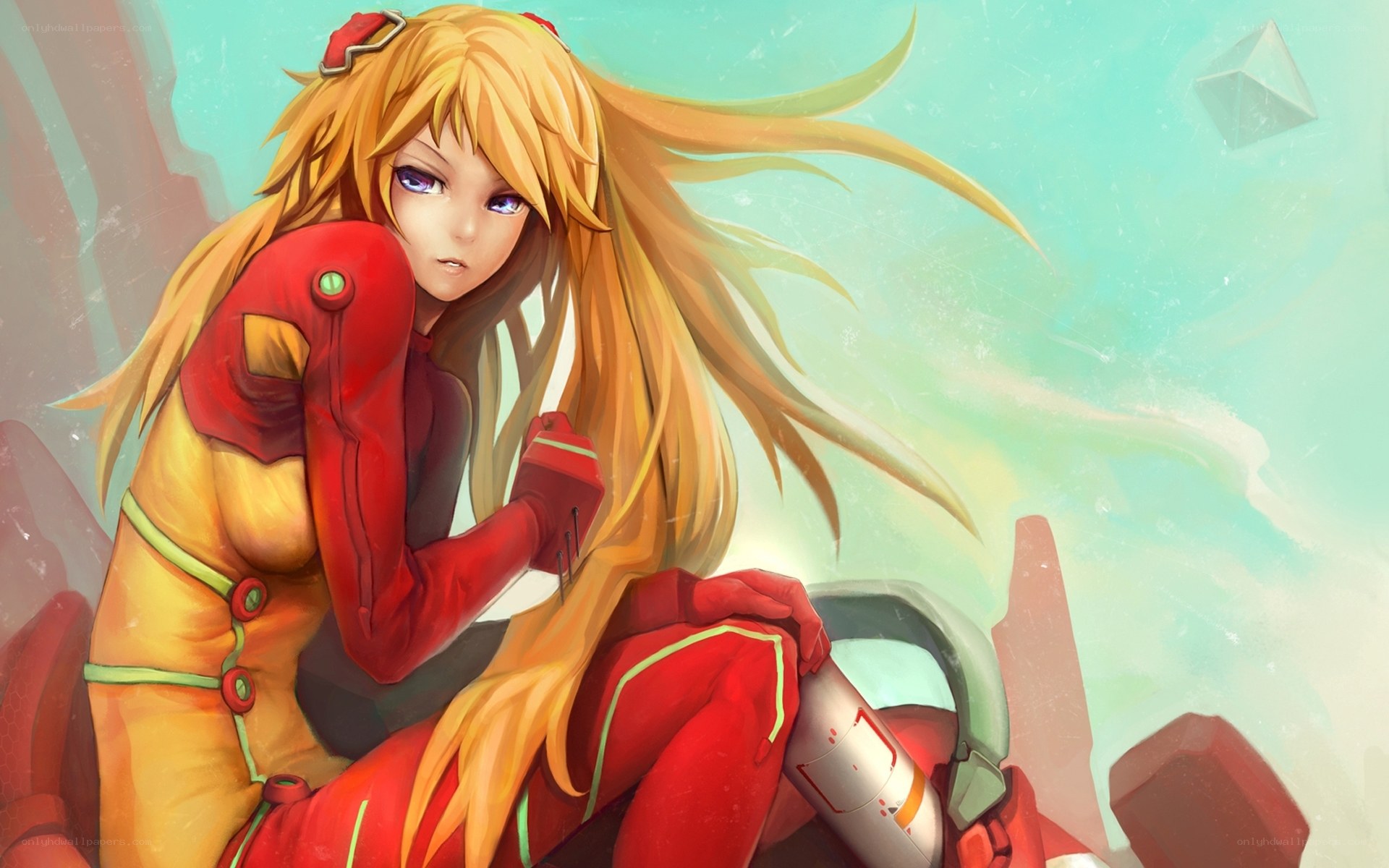 anime pilot in red suit