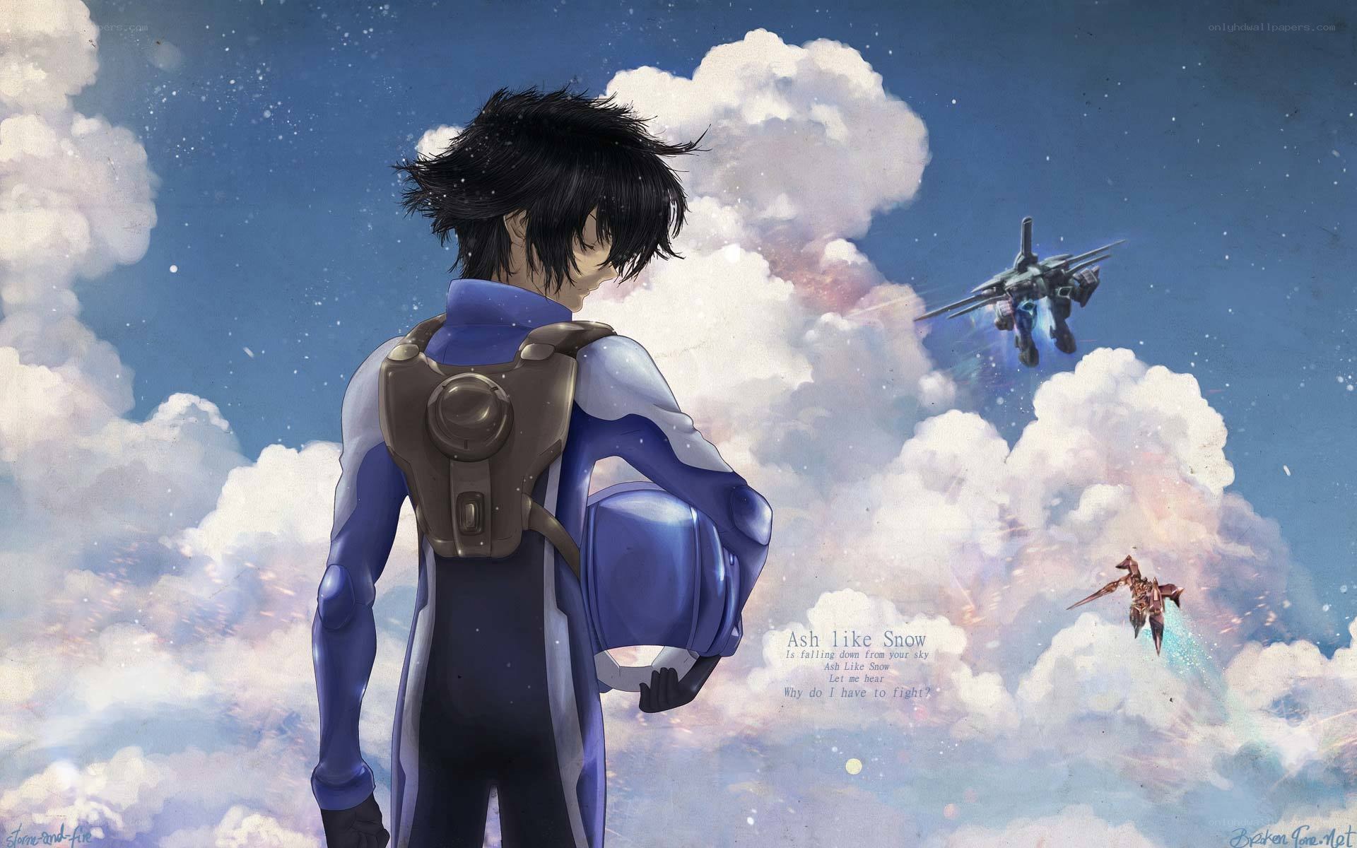 anime pilot watching battle