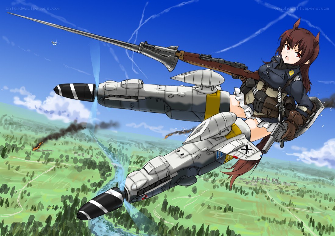 Anime pilot with aircraft