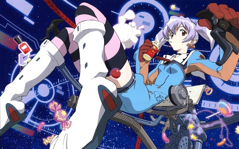 Anime pilot with candy