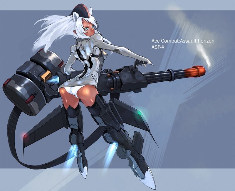 Anime pilot with heavy weapon