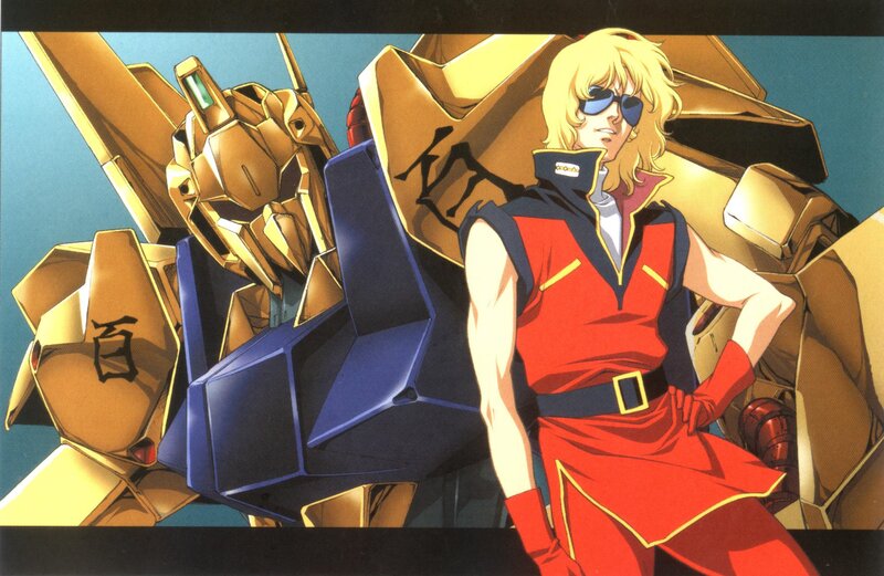 anime pilot with mecha