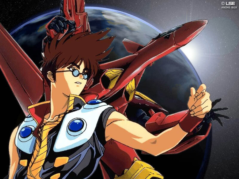 Anime pilot with mecha