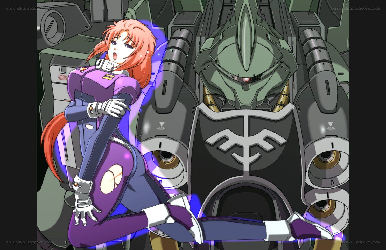 anime pilot with mecha
