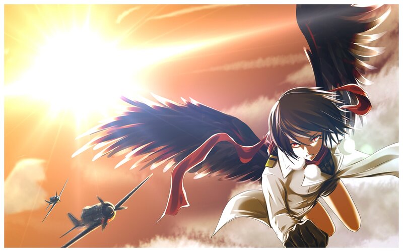 anime pilot with wings