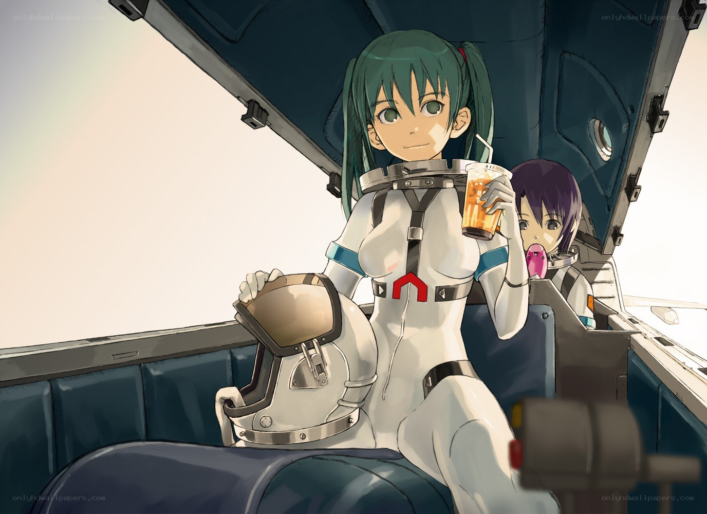 anime pilots in cockpit