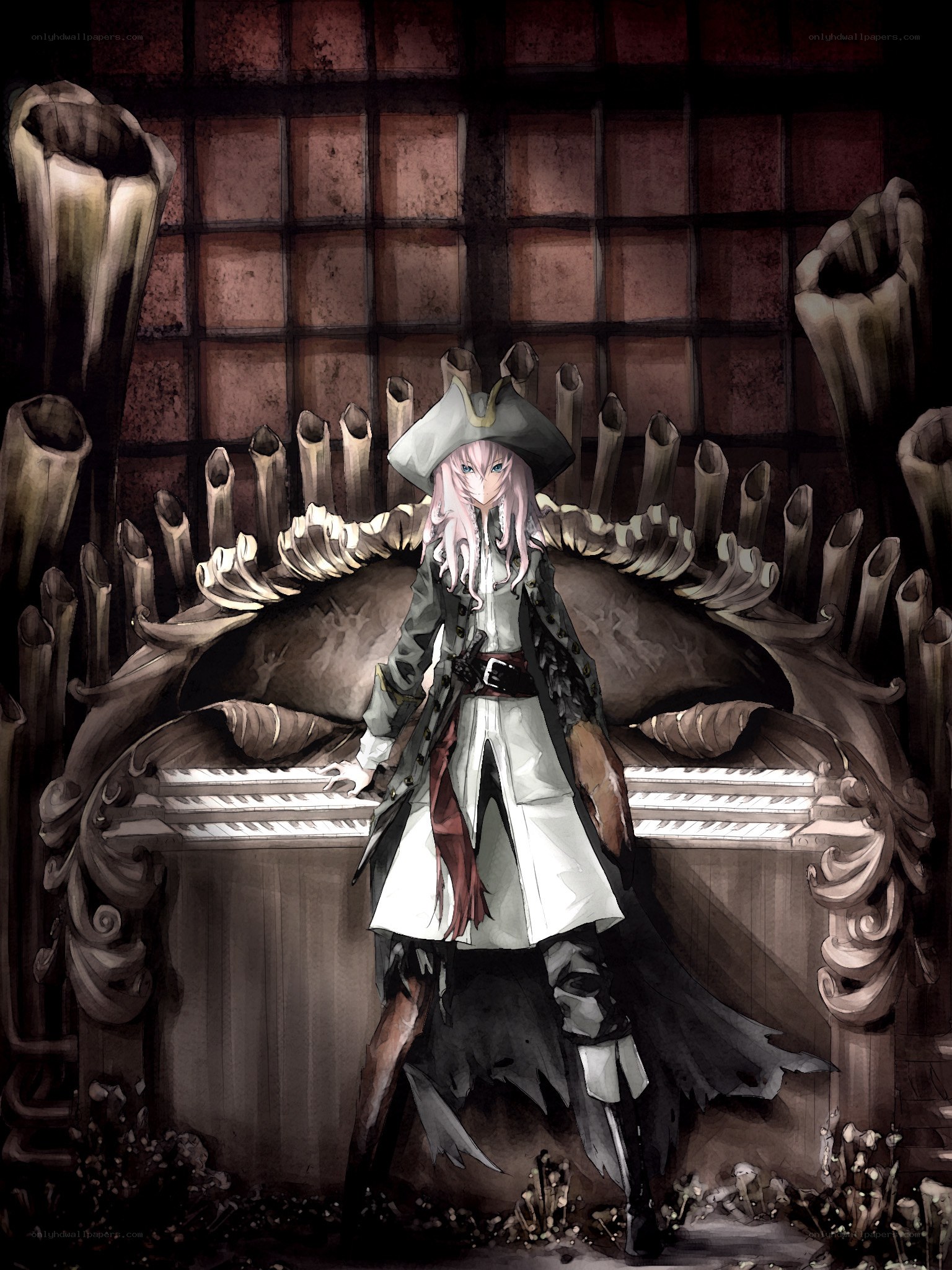 anime pirate on a throne