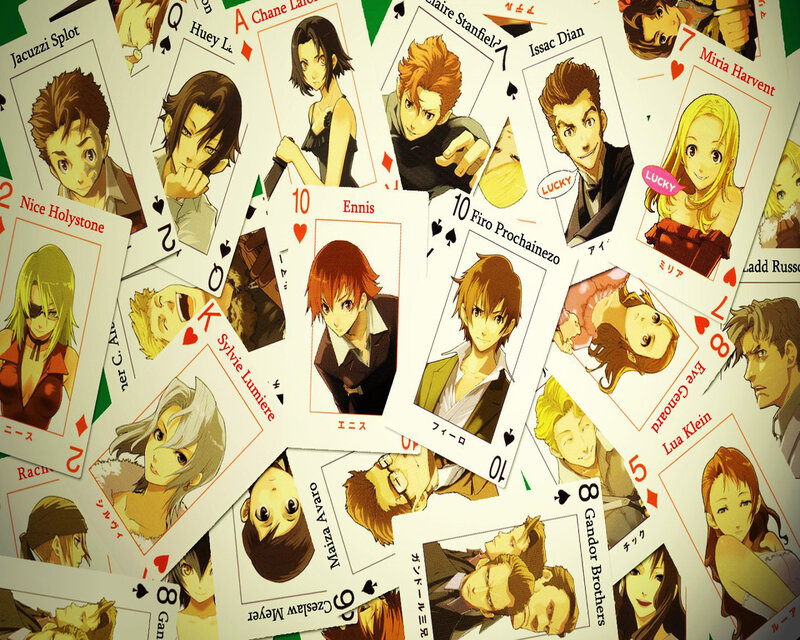 Anime playing cards with characters