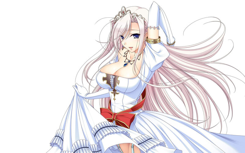 anime princess in white dress
