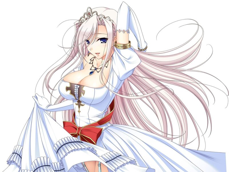 anime princess in white dress