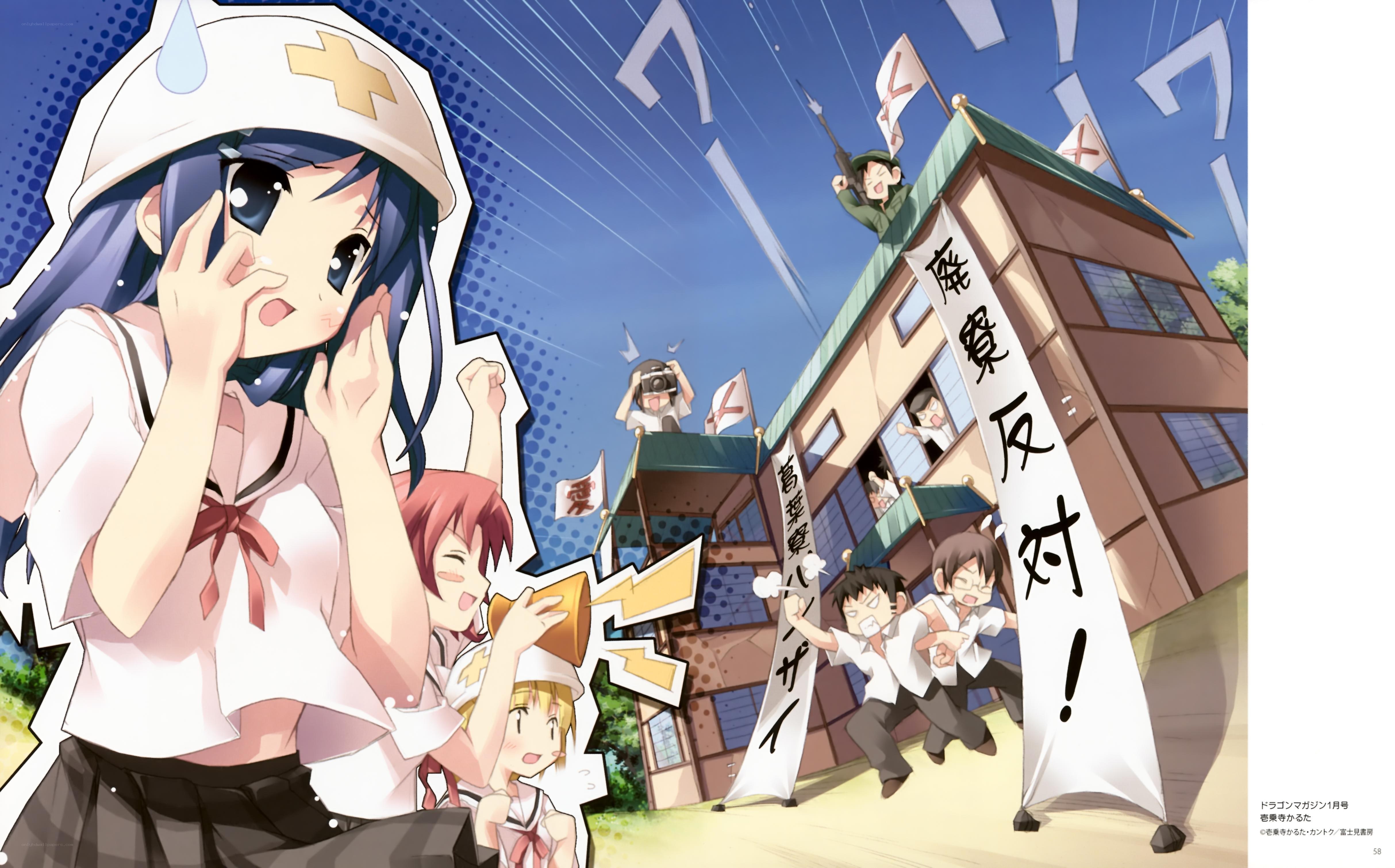 Anime protest scene with nurse