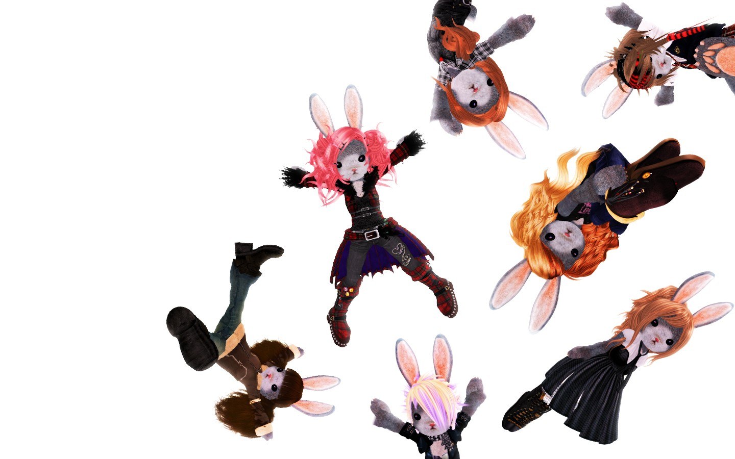 anime rabbit characters in motion