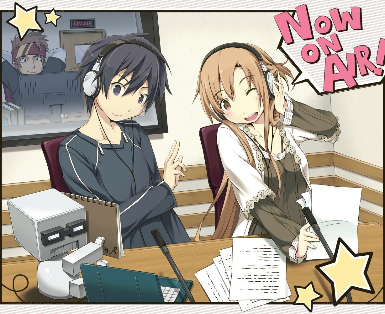 Anime radio hosts in studio