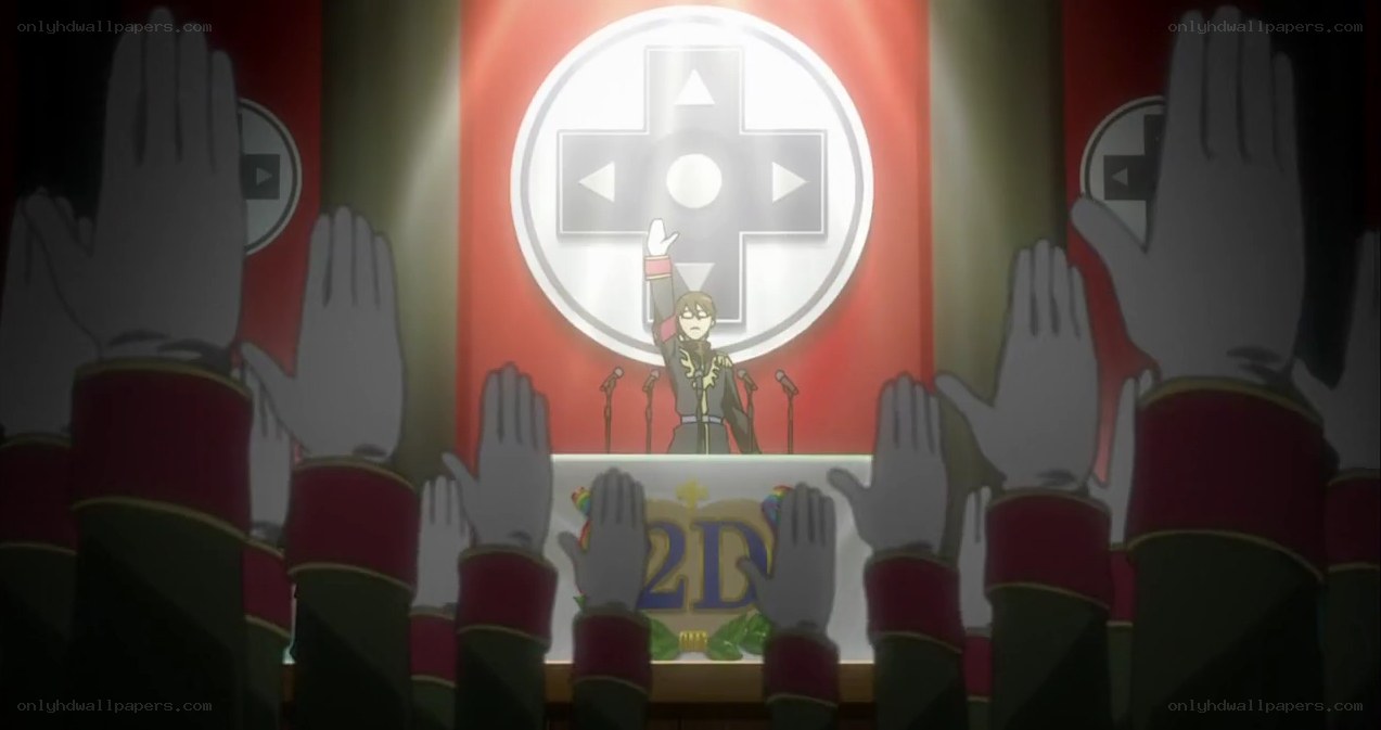 anime rally with controller symbol