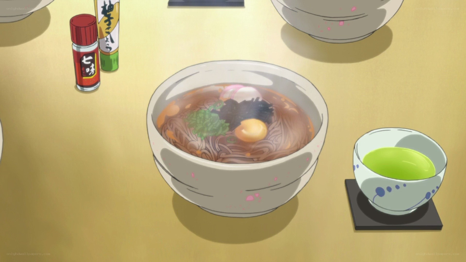 Anime ramen bowl scene