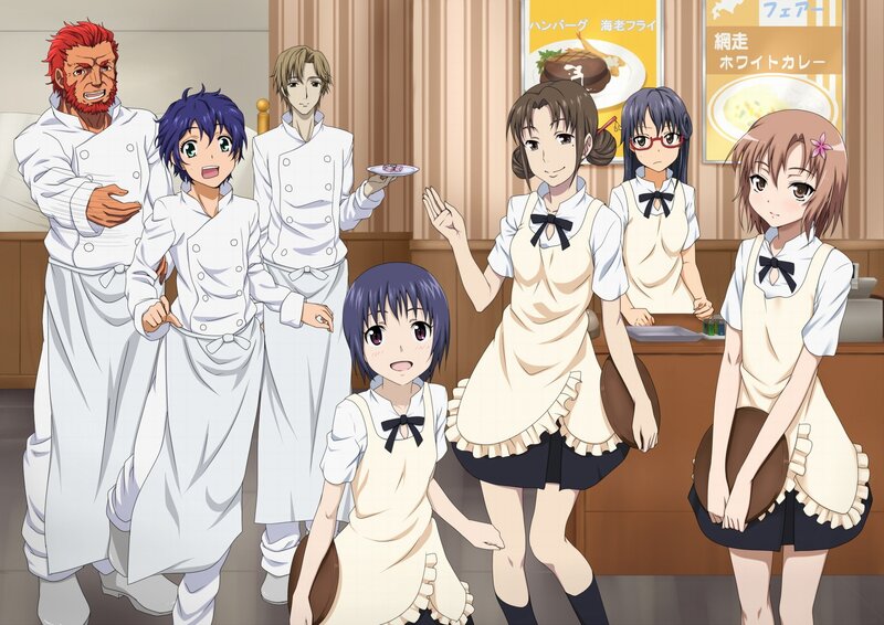 Anime restaurant staff group
