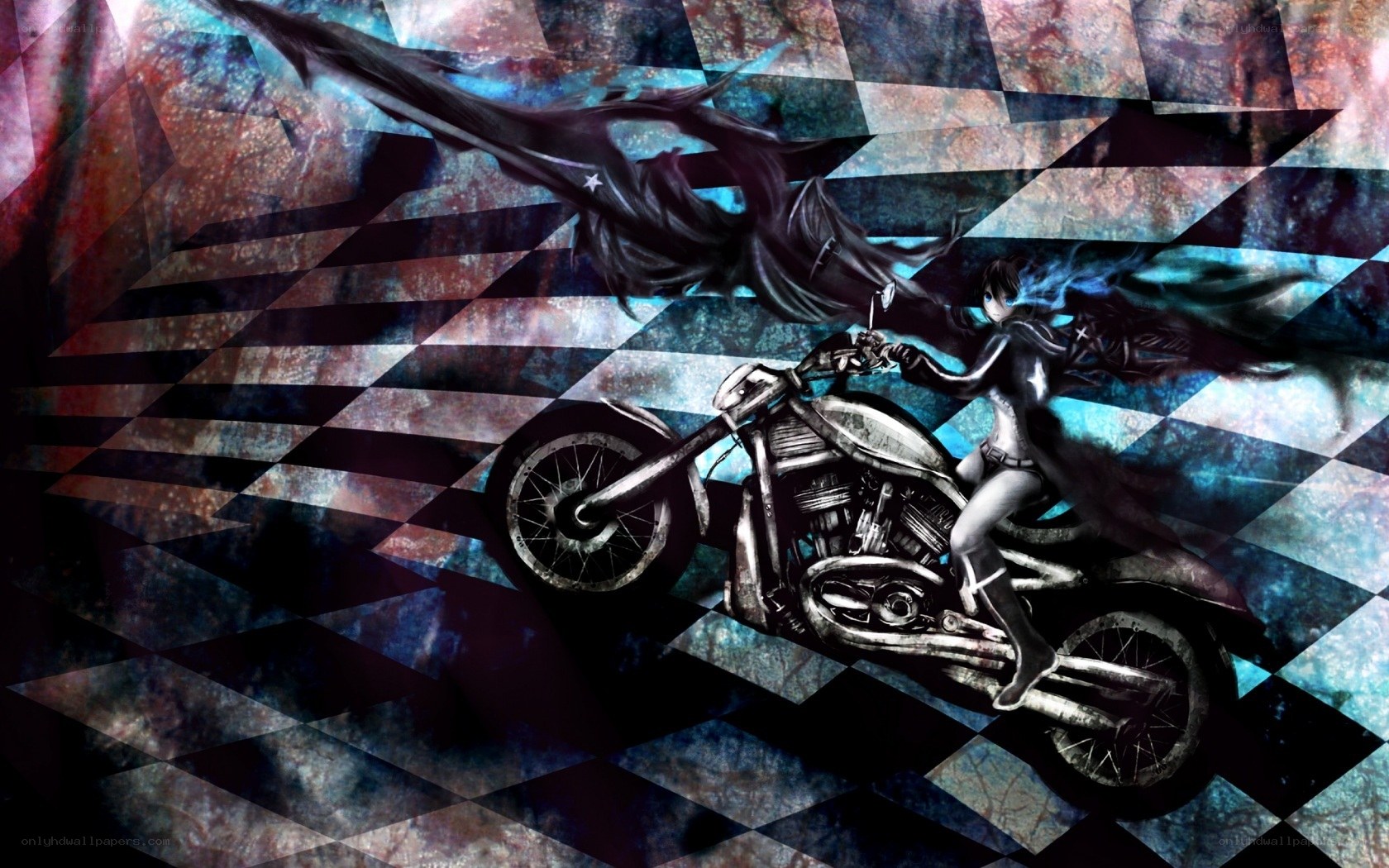 anime rider on a motorcycle