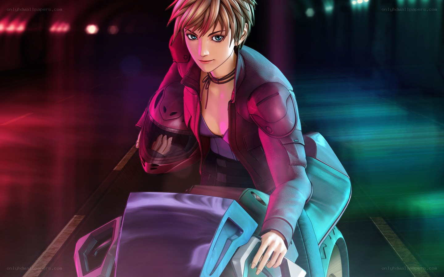 anime rider on motorcycle