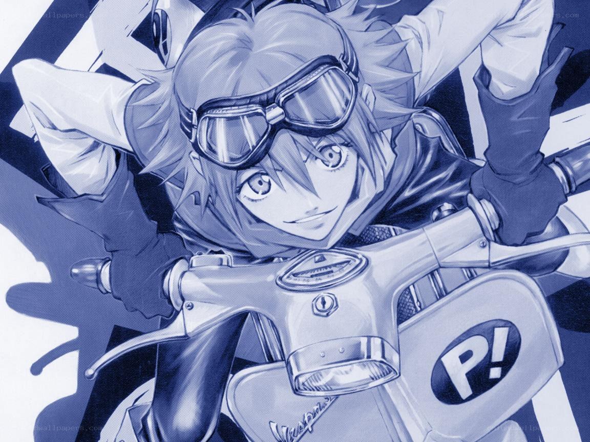 anime rider on scooter