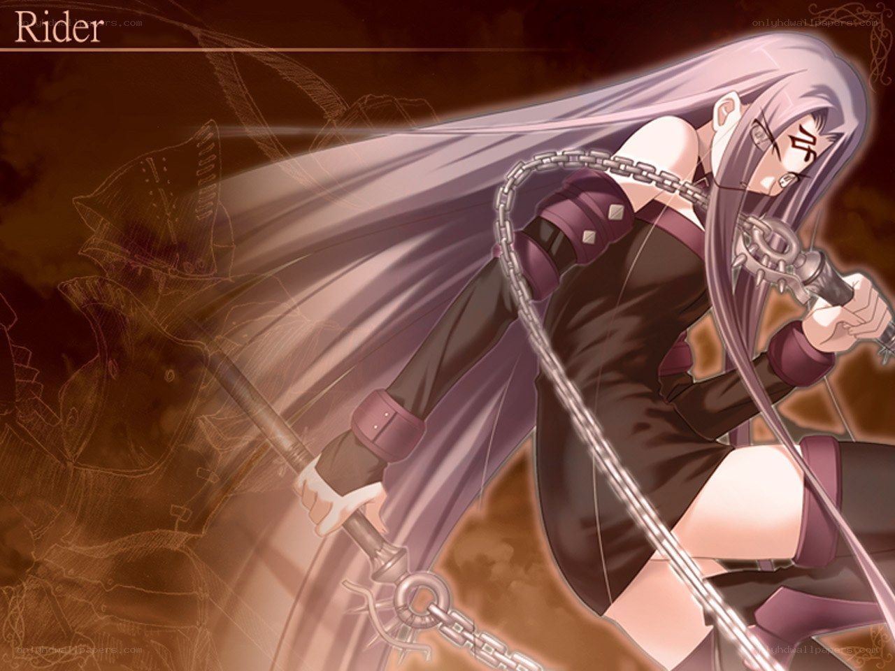 Anime rider with chain weapon