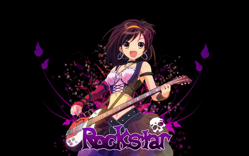 Anime rock star guitarist
