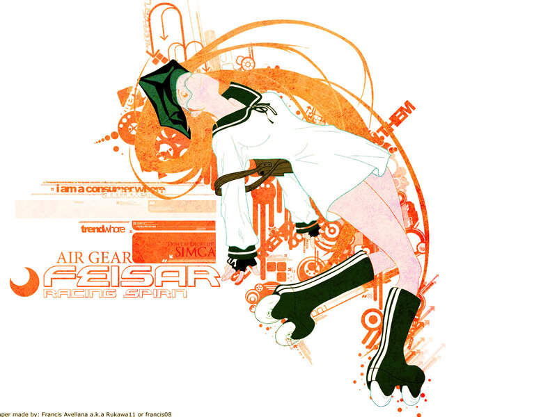 anime roller skater artwork