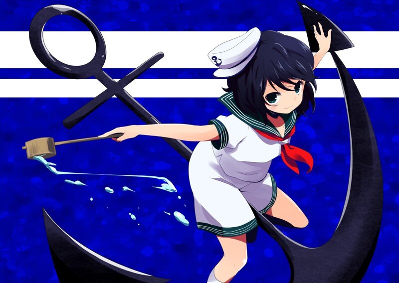 anime sailor girl with anchor