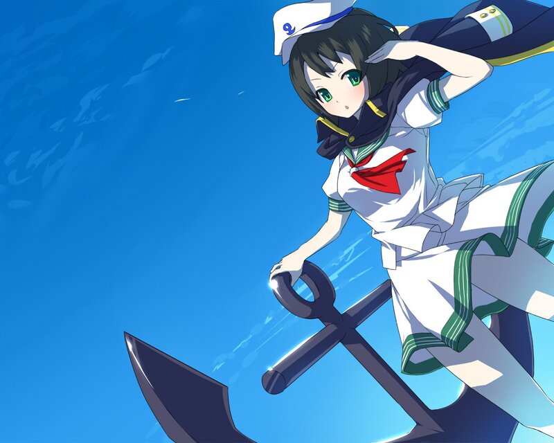 anime sailor girl with anchor