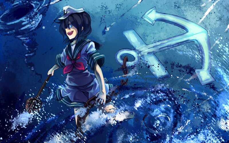 anime sailor girl with anchor