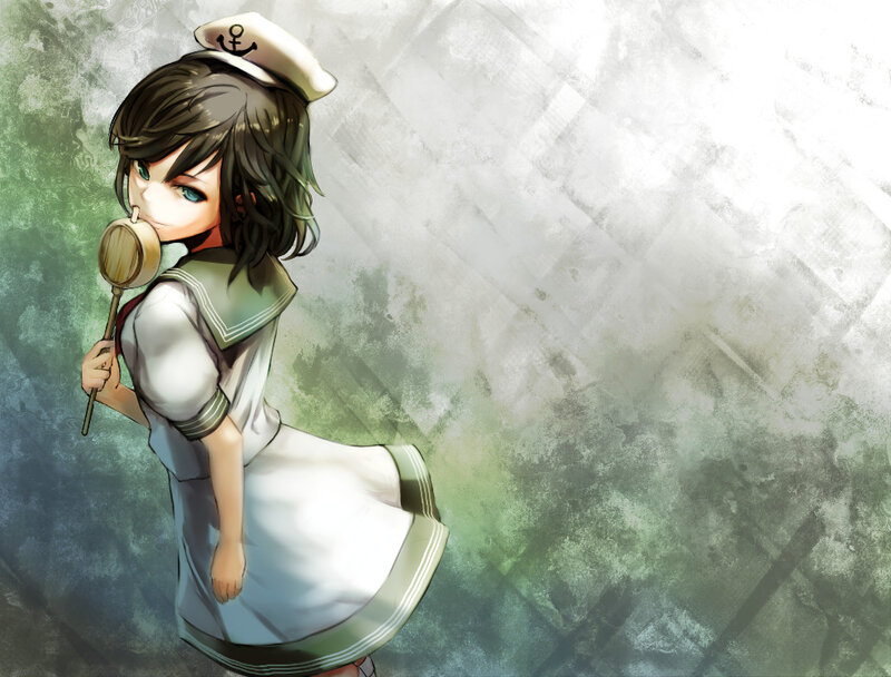 anime sailor girl with lollipop