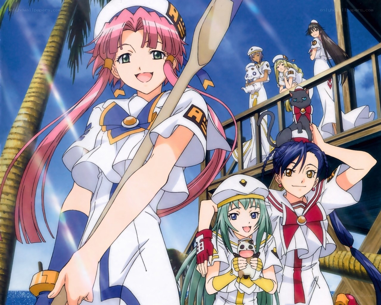 anime sailors on a ship