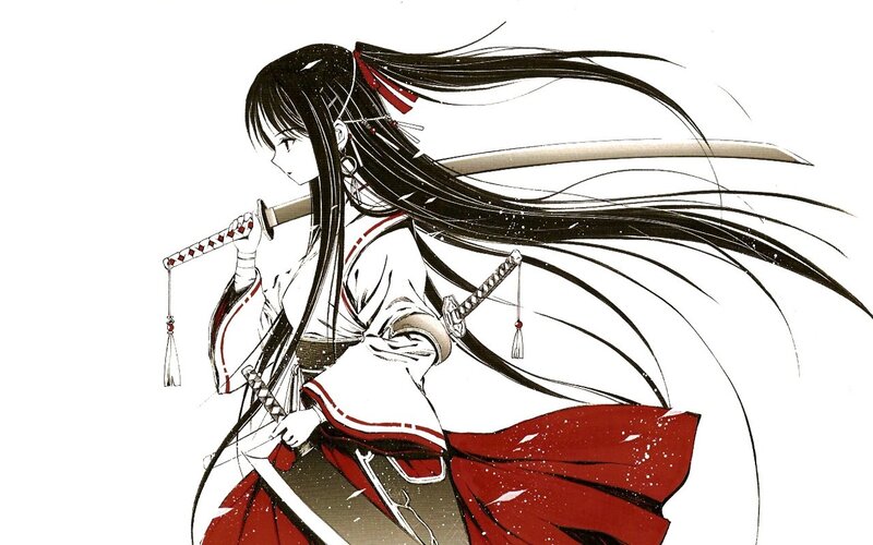 anime samurai girl with sword