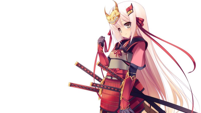 anime samurai girl with swords