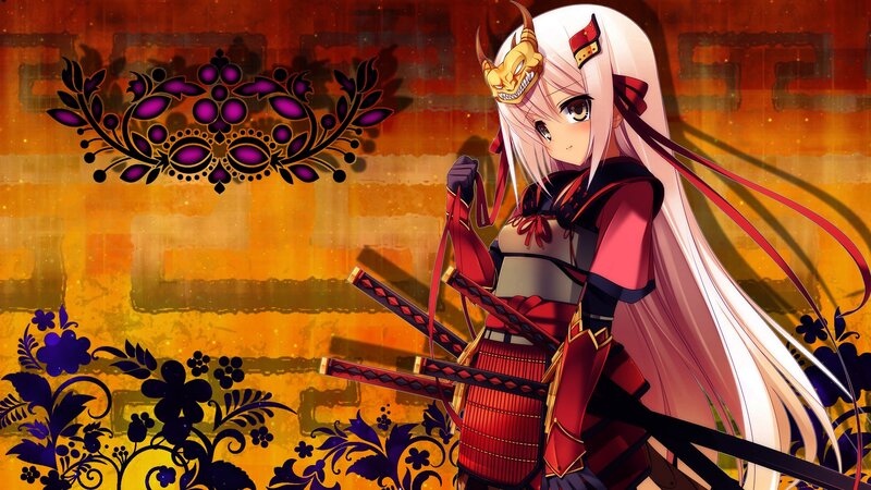 anime samurai girl with swords