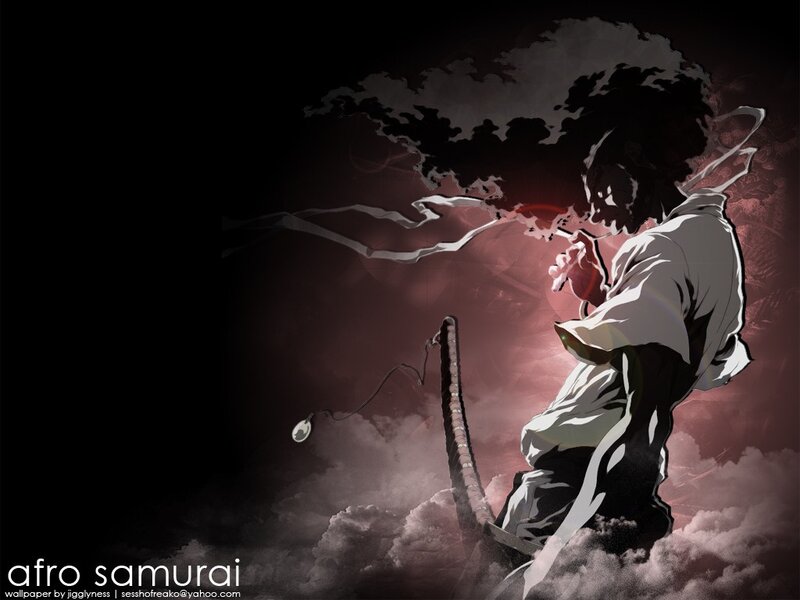 Anime Samurai Warrior — Black, Dramatic