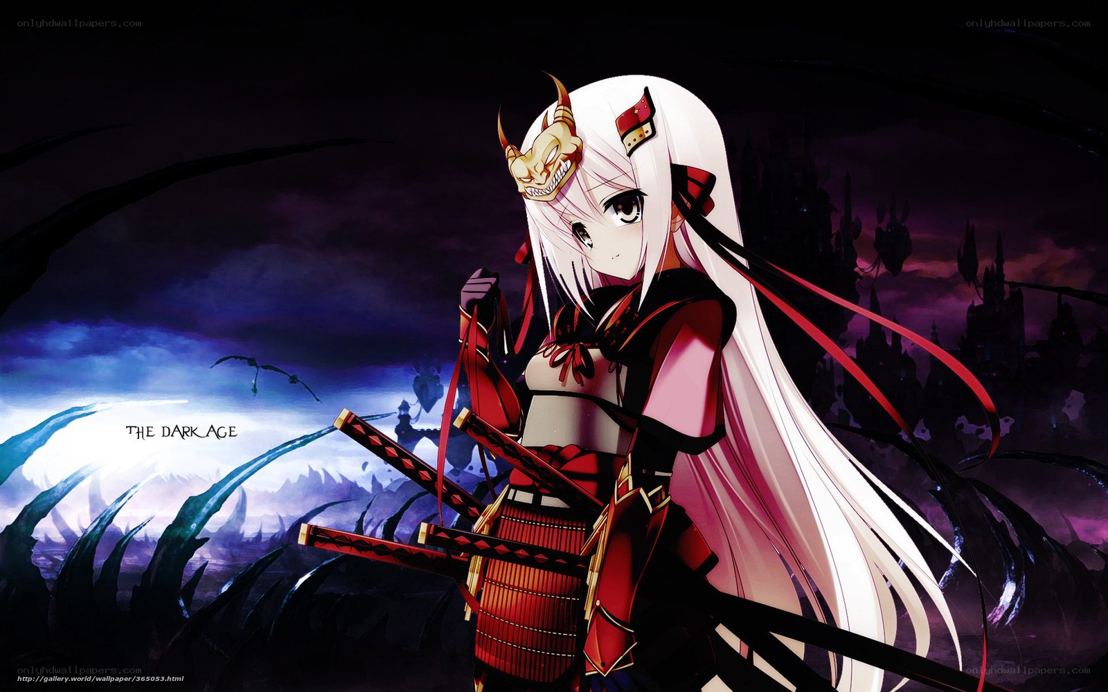 Anime samurai warrior in dark age