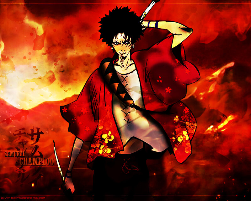 Anime Samurai Warrior — Red, Dramatic