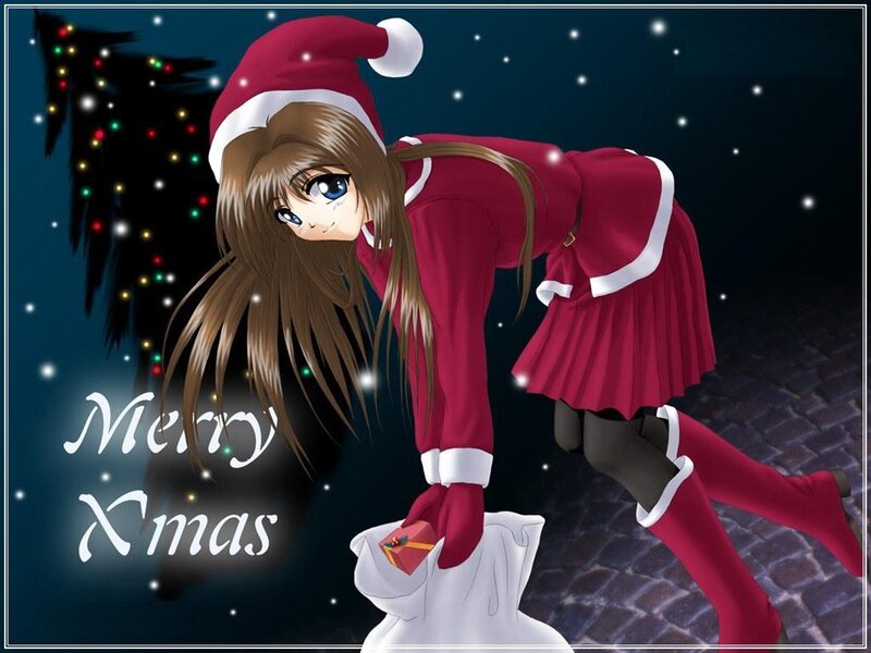 anime santa girl christmas