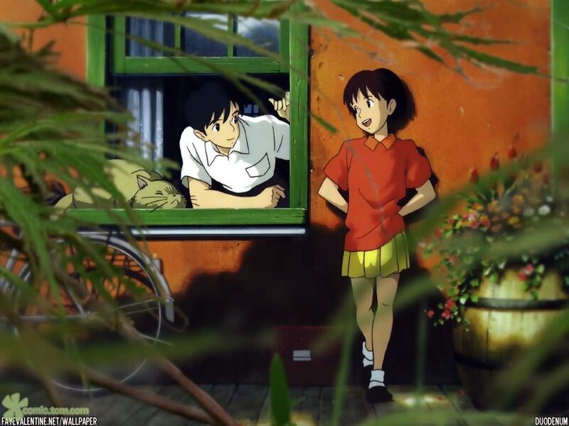 Anime scene with boy and girl