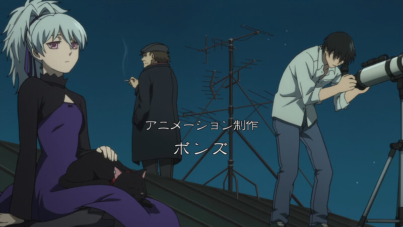 anime scene with characters on rooftop