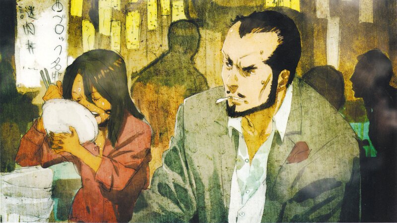 anime scene with man and woman