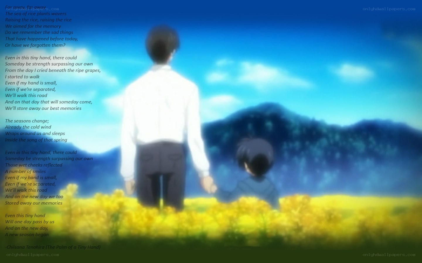 Anime scene with poem
