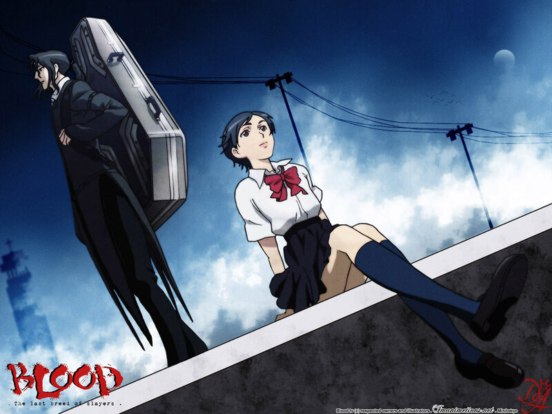 Anime scene with schoolgirl and man