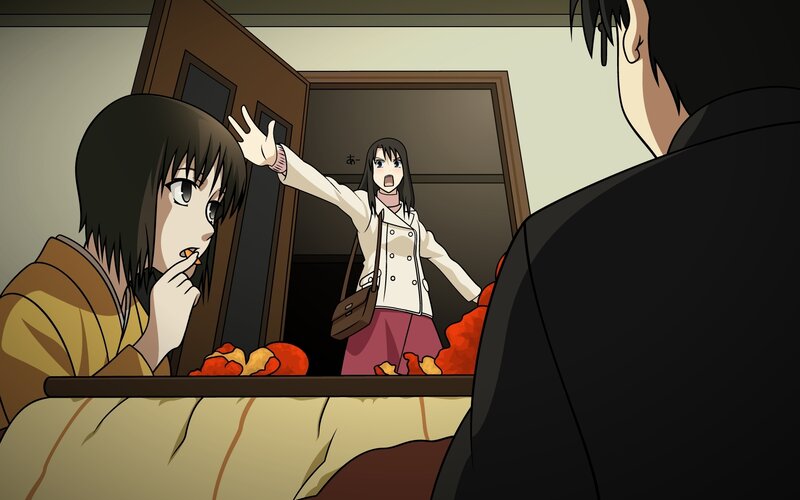 anime scene with surprised characters