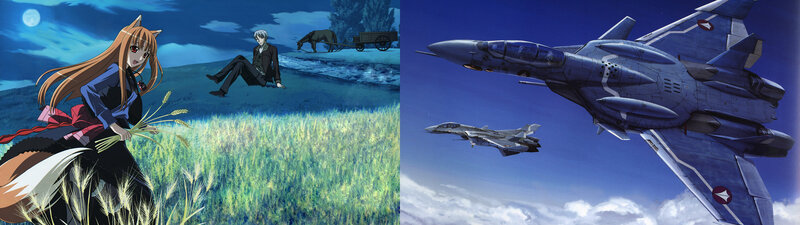 Anime scenes with girl and jets