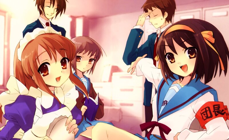 Anime school club scene